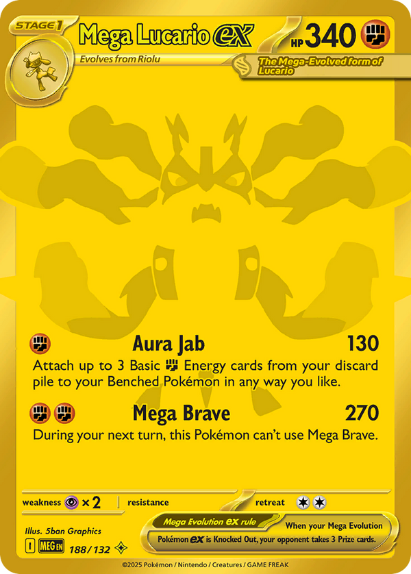 Mega Lucario ex 188/132 Mega Hyper Rare